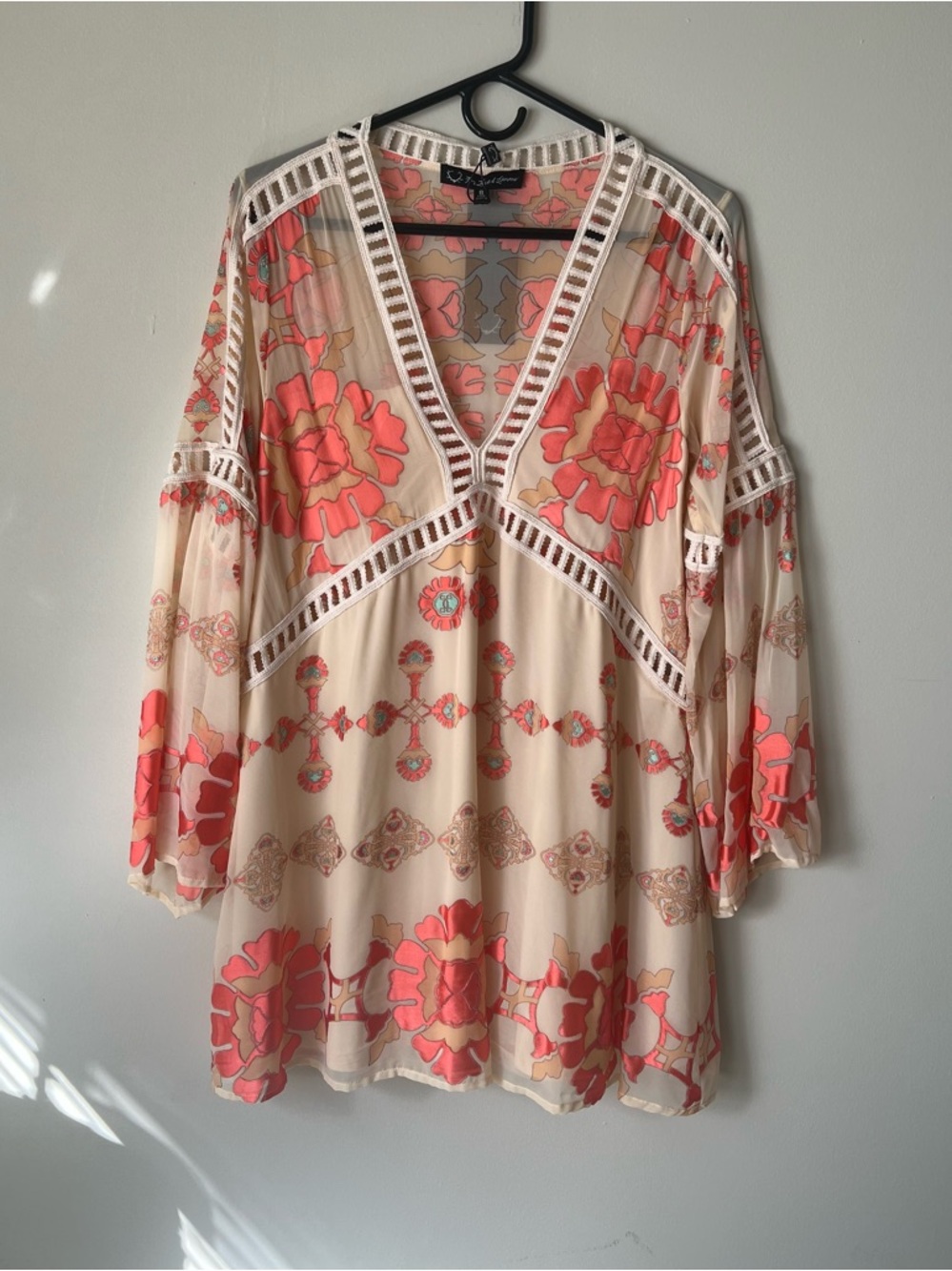 NWT For Love & Lemons Barcelona Mini Dress in Orange Floral Size Small